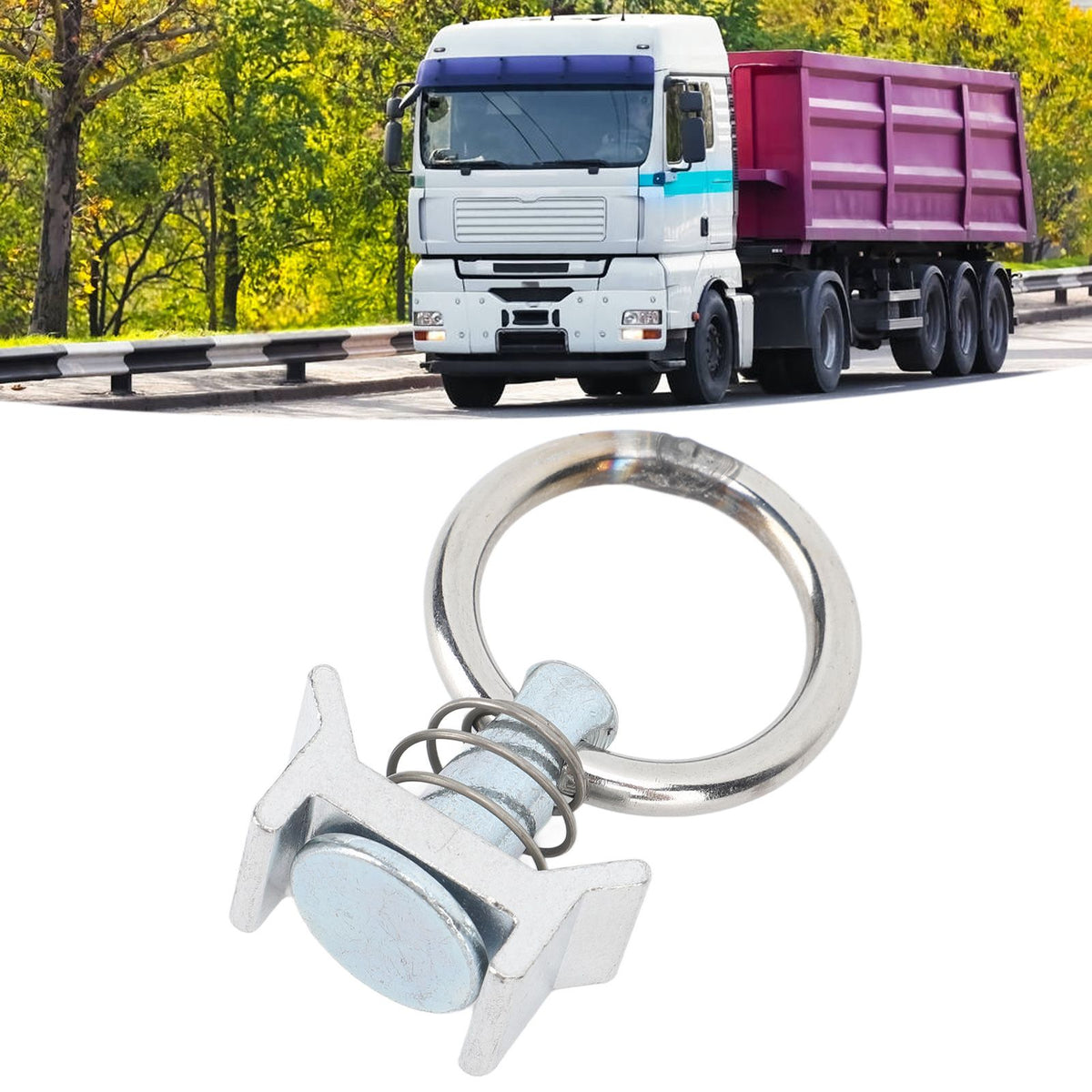 6PCS Single Stud Fitting L Track with Round Ring Stainless Steel Aluminum Cargo Control Stud Tie Down Fitting for Airline Track Logistic Installation
