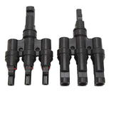 PV Solar Branch Connectors 1 to 3 Waterproof High Current Carrying Capacity Solar Panel T Branch Connector for Parallel Connection