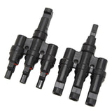 PV Solar Branch Connectors 1 to 3 Waterproof High Current Carrying Capacity Solar Panel T Branch Connector for Parallel Connection - Side View