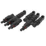 PV Solar Branch Connectors 1 to 3 Waterproof High Current Carrying Capacity Solar Panel T Branch Connector for Parallel Connection