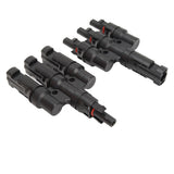 PV Solar Branch Connectors 1 to 3 Waterproof High Current Carrying Capacity Solar Panel T Branch Connector for Parallel Connection - Close-Up Angle