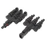 PV Solar Branch Connectors 1 to 3 Waterproof High Current Carrying Capacity Solar Panel T Branch Connector for Parallel Connection