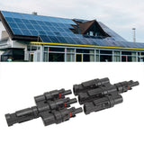 PV Solar Branch Connectors 1 to 3 Waterproof High Current Carrying Capacity Solar Panel T Branch Connector for Parallel Connection