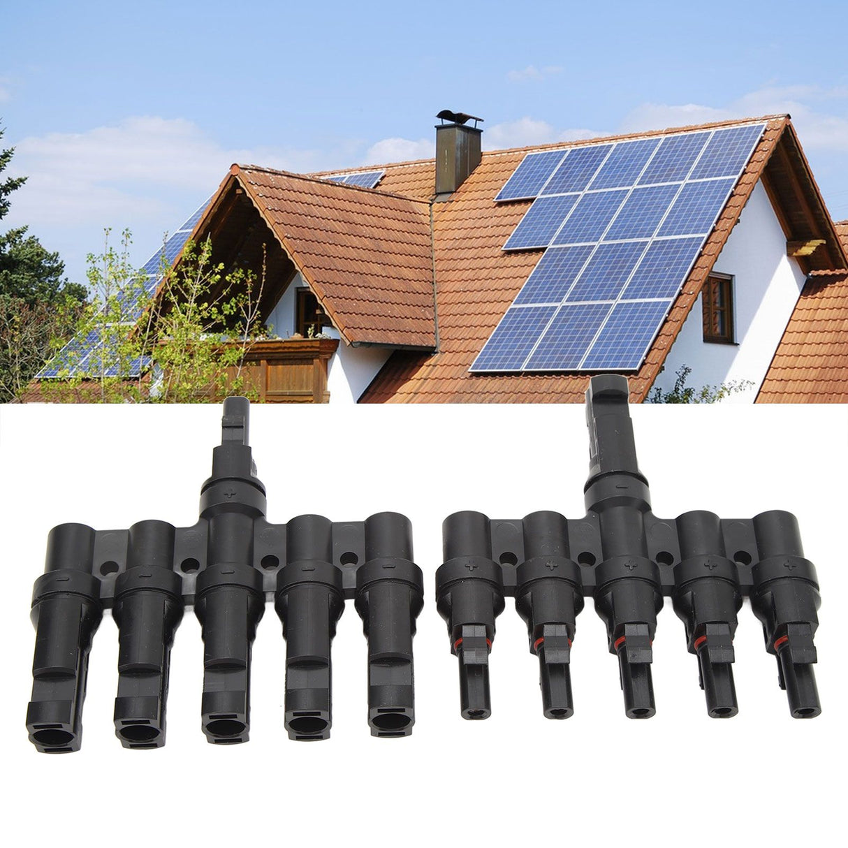 Solar T Branch Connector 1 to 5 PPO IP67 Waterproof Female Male Safety Protection Solar Panel Power Accessory