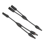 1 Pair Solar Panel Y Branch Parallel Cable 2 to 1 Solar Connectors Y Branch Parallel Adapter Cable Wire Plug Tool Kit MFF FMM 30CM 0.98FT