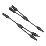1 Pair Solar Panel Y Branch Parallel Cable 2 to 1 Solar Connectors Y Branch Parallel Adapter Cable Wire Plug Tool Kit MFF FMM 30CM 0.98FT - Front View