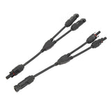 1 Pair Solar Panel Y Branch Parallel Cable 2 to 1 Solar Connectors Y Branch Parallel Adapter Cable Wire Plug Tool Kit MFF FMM 30CM 0.98FT