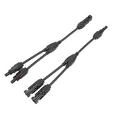 1 Pair Solar Panel Y Branch Parallel Cable 2 to 1 Solar Connectors Y Branch Parallel Adapter Cable Wire Plug Tool Kit MFF FMM 30CM 0.98FT - Close-Up Angle
