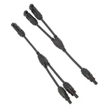 1 Pair Solar Panel Y Branch Parallel Cable 2 to 1 Solar Connectors Y Branch Parallel Adapter Cable Wire Plug Tool Kit MFF FMM 30CM 0.98FT