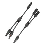 1 Pair Solar Panel Y Branch Parallel Cable 2 to 1 Solar Connectors Y Branch Parallel Adapter Cable Wire Plug Tool Kit MFF FMM 30CM 0.98FT
