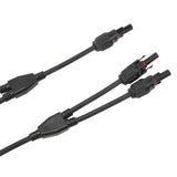 1 Pair Solar Panel Y Branch Parallel Cable 2 to 1 Solar Connectors Y Branch Parallel Adapter Cable Wire Plug Tool Kit MFF FMM 30CM 0.98FT