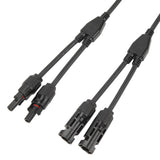 1 Pair Solar Panel Y Branch Parallel Cable 2 to 1 Solar Connectors Y Branch Parallel Adapter Cable Wire Plug Tool Kit MFF FMM 30CM 0.98FT - Extra Image