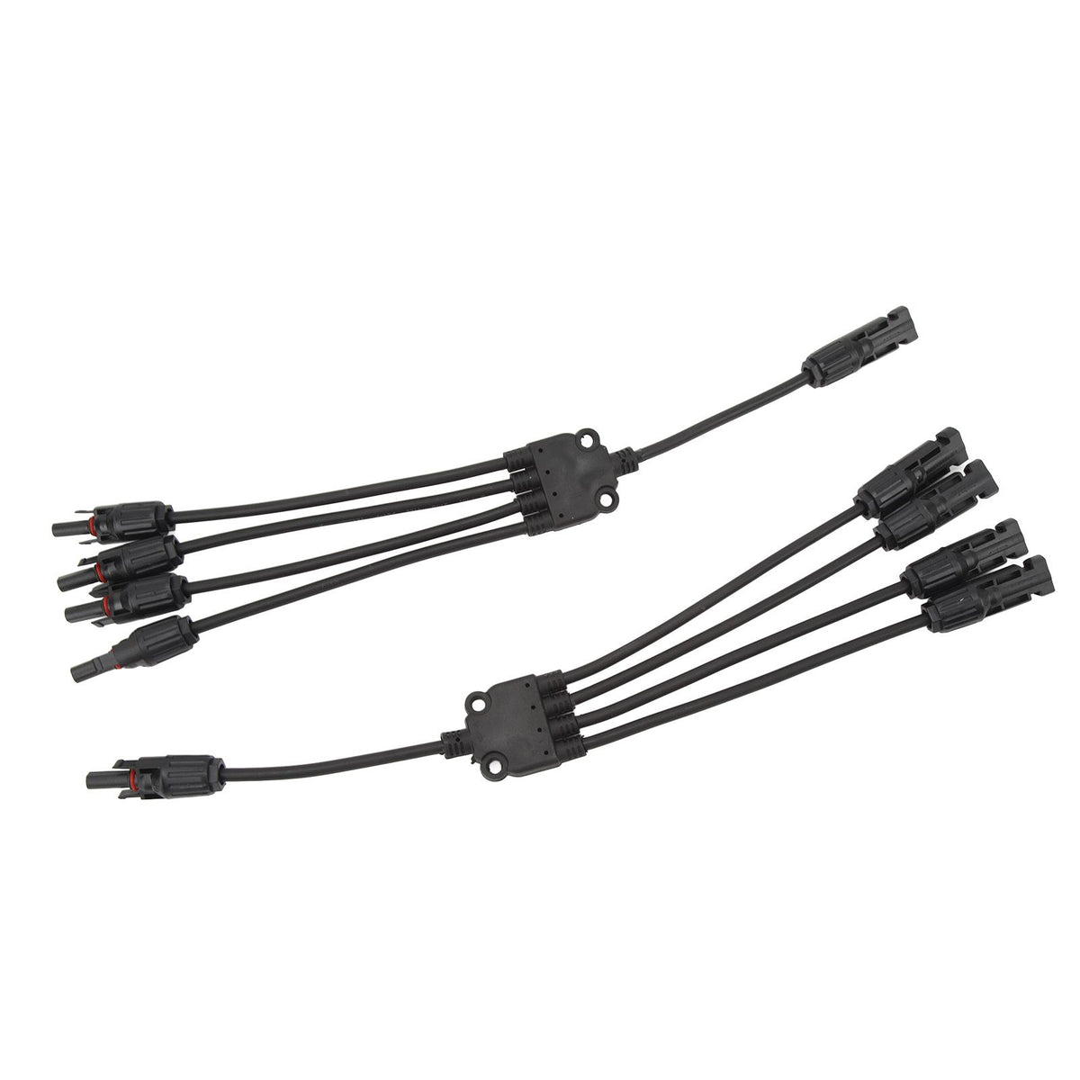 Solar Connectors 1 to 4 Y Branch Parallel Adapter Cable Wire Plug Tool Kit for Solar Panel