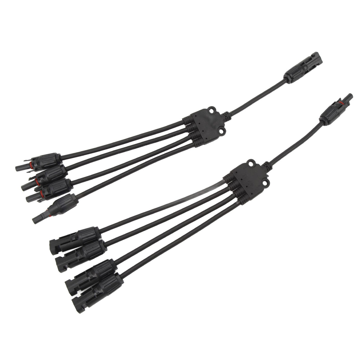 Solar Connectors 1 to 4 Y Branch Parallel Adapter Cable Wire Plug Tool Kit for Solar Panel