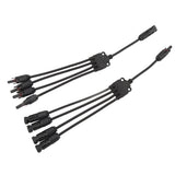 Solar Connectors 1 to 4 Y Branch Parallel Adapter Cable Wire Plug Tool Kit for Solar Panel - 45-Degree Angle