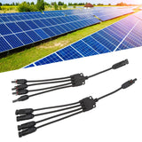 Solar Connectors 1 to 4 Y Branch Parallel Adapter Cable Wire Plug Tool Kit for Solar Panel