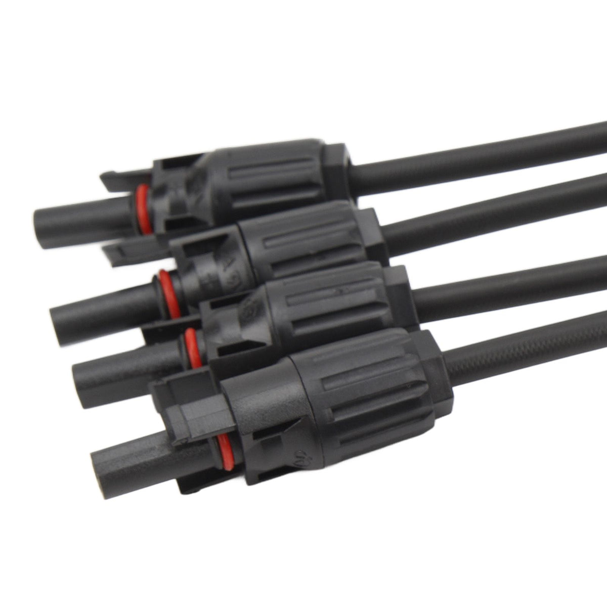 Solar Connectors 1 to 4 Y Branch Parallel Adapter Cable Wire Plug Tool Kit for Solar Panel