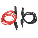 2m 6.6ft 12AWG Solar Panel Extension Cable Wire with Female and Male Connector Red Black 2.5mm² - Front View