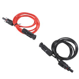 2m 6.6ft 12AWG Solar Panel Extension Cable Wire with Female and Male Connector Red Black 2.5mm² - Side View