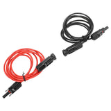 2m 6.6ft 12AWG Solar Panel Extension Cable Wire with Female and Male Connector Red Black 2.5mm²