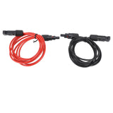 2m 6.6ft 12AWG Solar Panel Extension Cable Wire with Female and Male Connector Red Black 2.5mm² - Low Angle