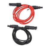 2m 6.6ft 12AWG Solar Panel Extension Cable Wire with Female and Male Connector Red Black 2.5mm²