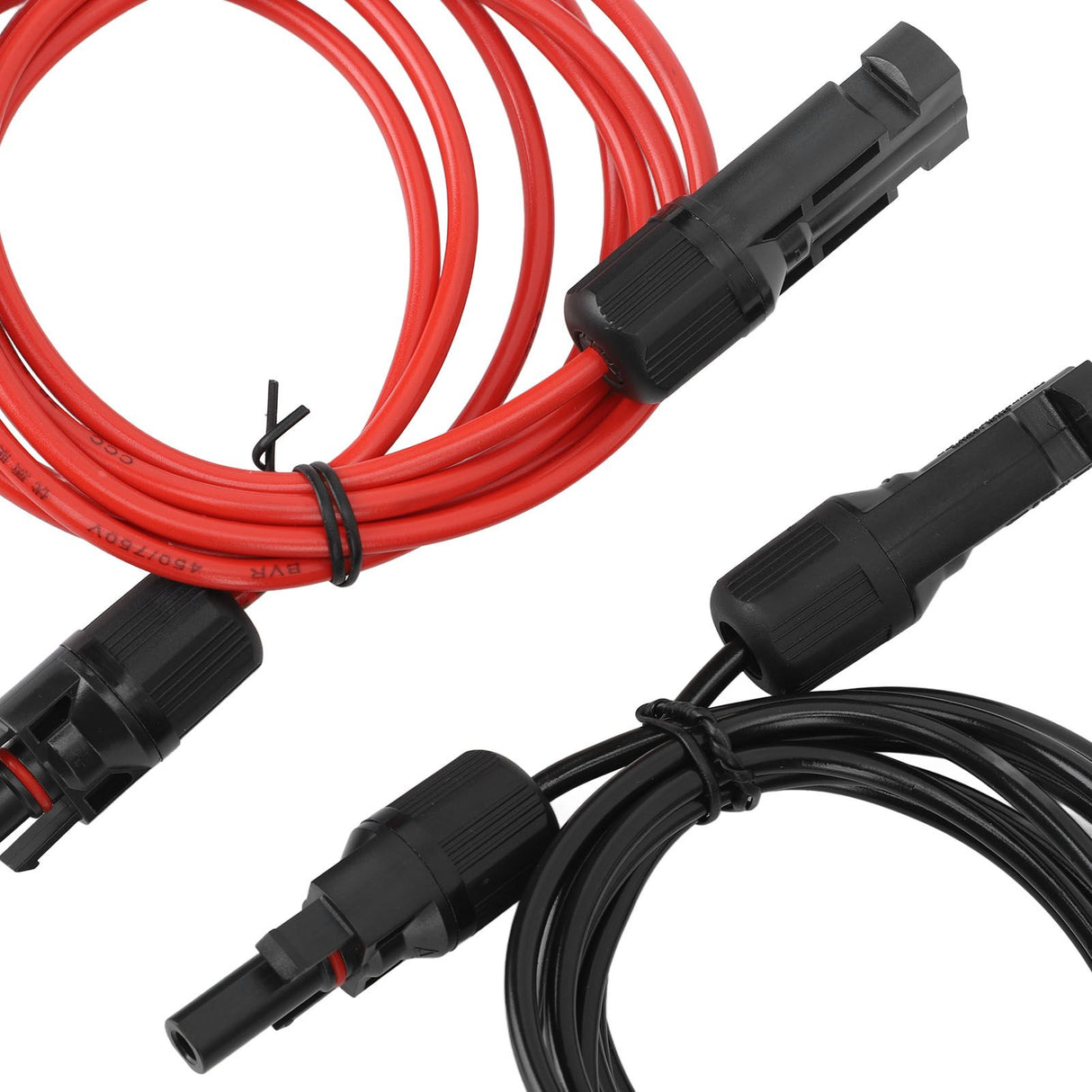 2m 6.6ft 12AWG Solar Panel Extension Cable Wire with Female and Male Connector Red Black 2.5mm²