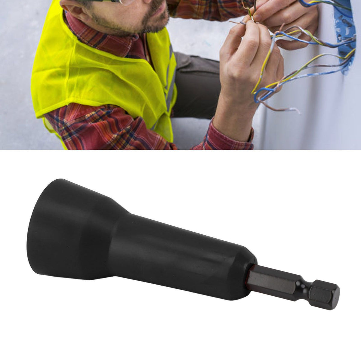 Wire Twister Wire Twisting Tool Spin Twisting Wire Connector Socket for Drill and Wire Connector Driver Black