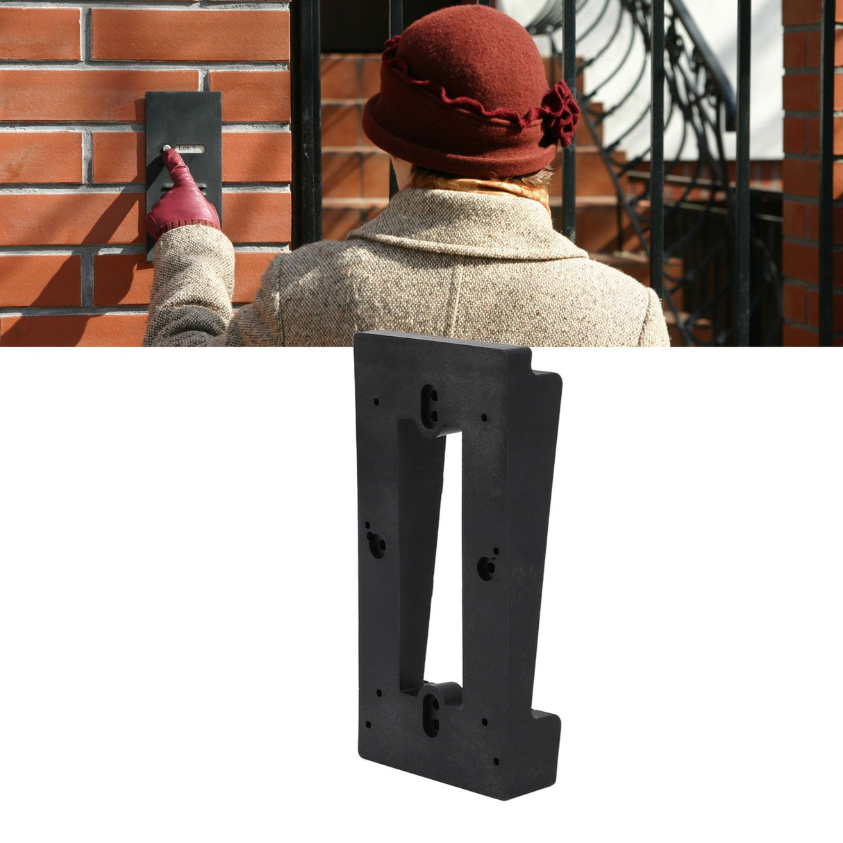 Video Doorbell Mount Multifunctional Soft Fixation Mounting Bracket Universal for Most Brand Doorbell Black