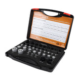 44PCS Nut and Bolt Thread Checker Aluminum High Accuracy Bolt Nut Identifier Gauge with Storage Box for Imperial and Metric Nuts - Side View