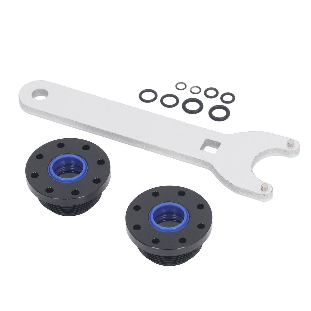 Front Mount Hydraulic Steering Cylinder Seal Kit with Pin Wrench Hydraulic Steering Support Bracket Puller for Seastar HS5157 Replacement
