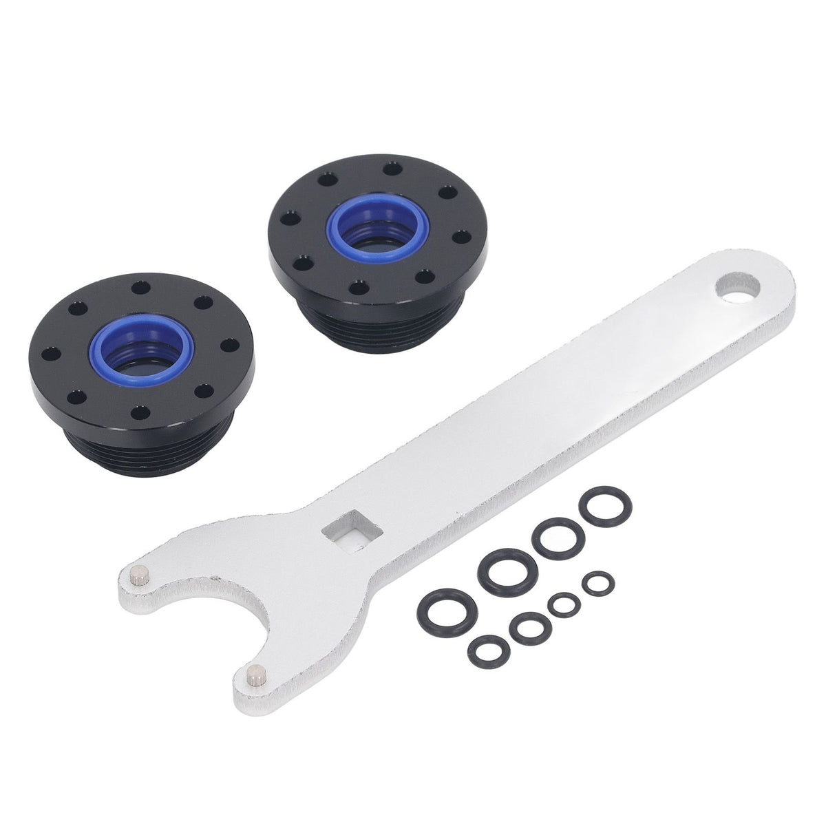 Front Mount Hydraulic Steering Cylinder Seal Kit with Pin Wrench Hydraulic Steering Support Bracket Puller for Seastar HS5157 Replacement
