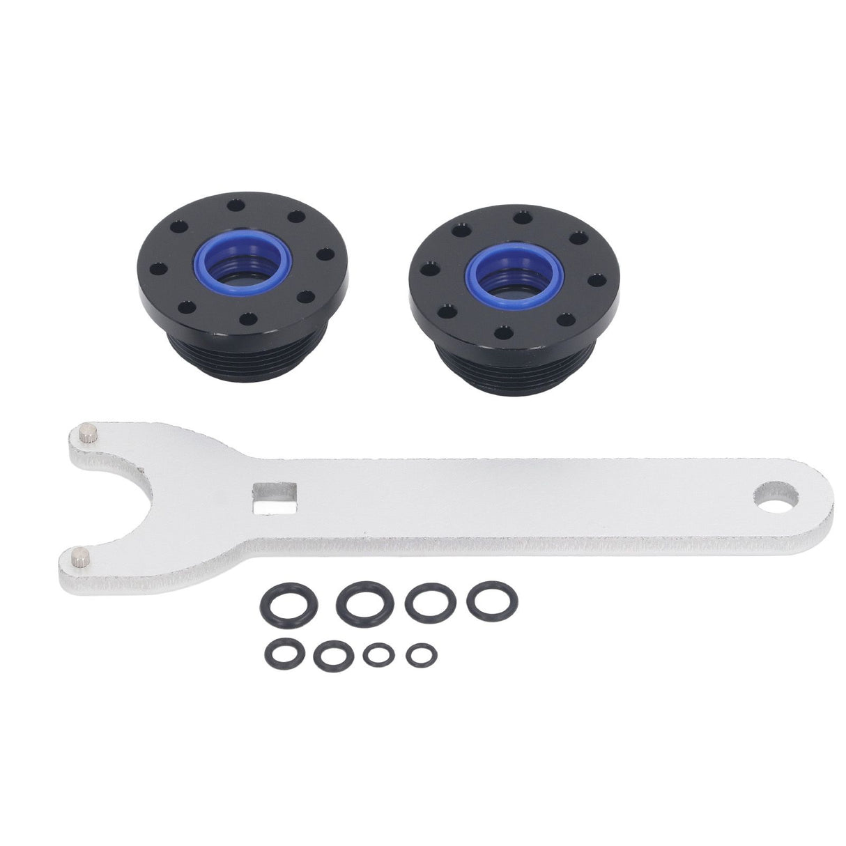 Front Mount Hydraulic Steering Cylinder Seal Kit with Pin Wrench Hydraulic Steering Support Bracket Puller for Seastar HS5157 Replacement