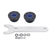 Front Mount Hydraulic Steering Cylinder Seal Kit with Pin Wrench Hydraulic Steering Support Bracket Puller for Seastar HS5157 Replacement - Top-Down View