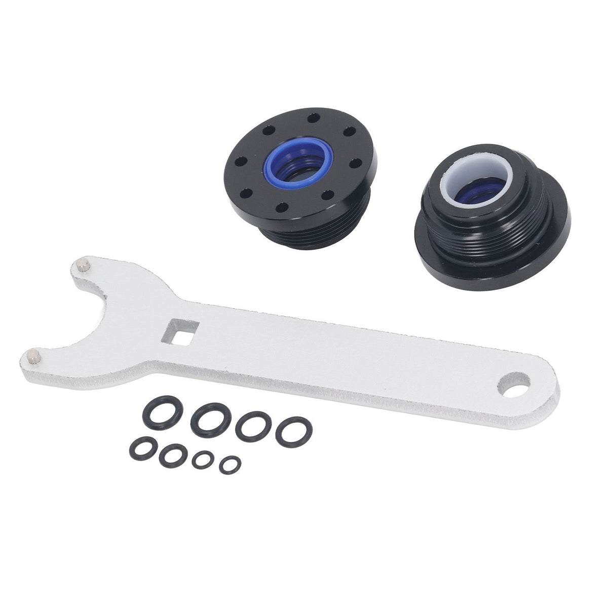 Front Mount Hydraulic Steering Cylinder Seal Kit with Pin Wrench Hydraulic Steering Support Bracket Puller for Seastar HS5157 Replacement