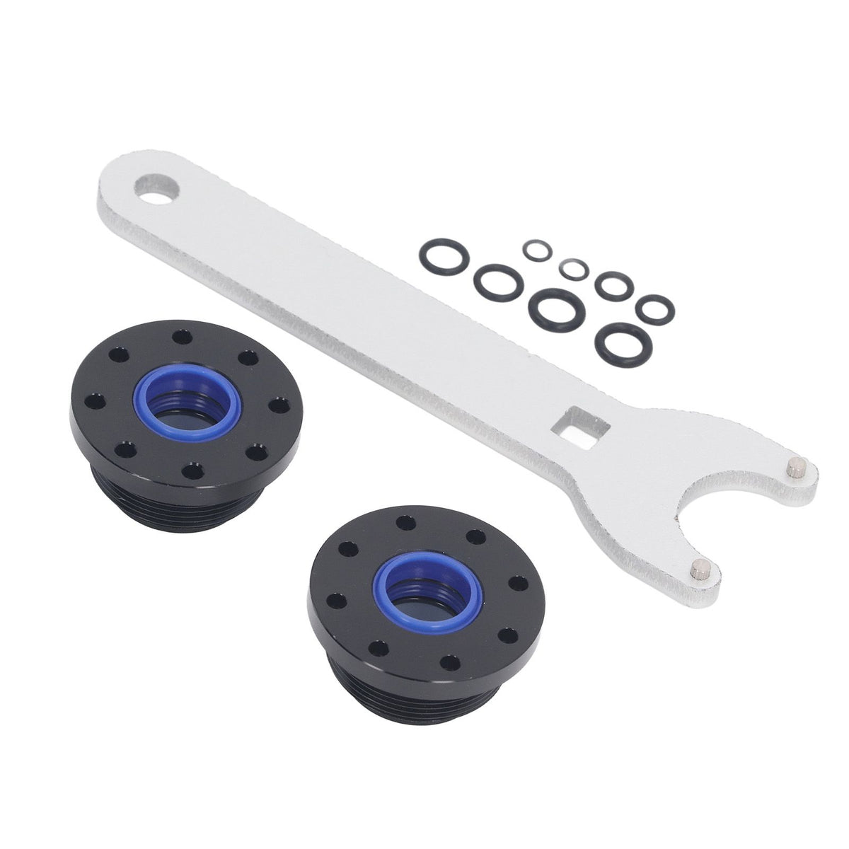 Front Mount Hydraulic Steering Cylinder Seal Kit with Pin Wrench Hydraulic Steering Support Bracket Puller for Seastar HS5157 Replacement