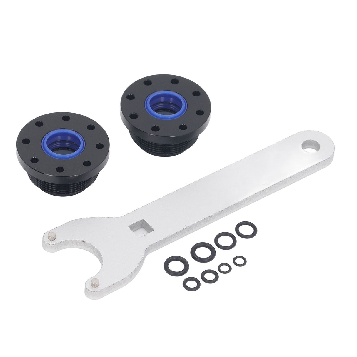 Front Mount Hydraulic Steering Cylinder Seal Kit with Pin Wrench Hydraulic Steering Support Bracket Puller for Seastar HS5157 Replacement