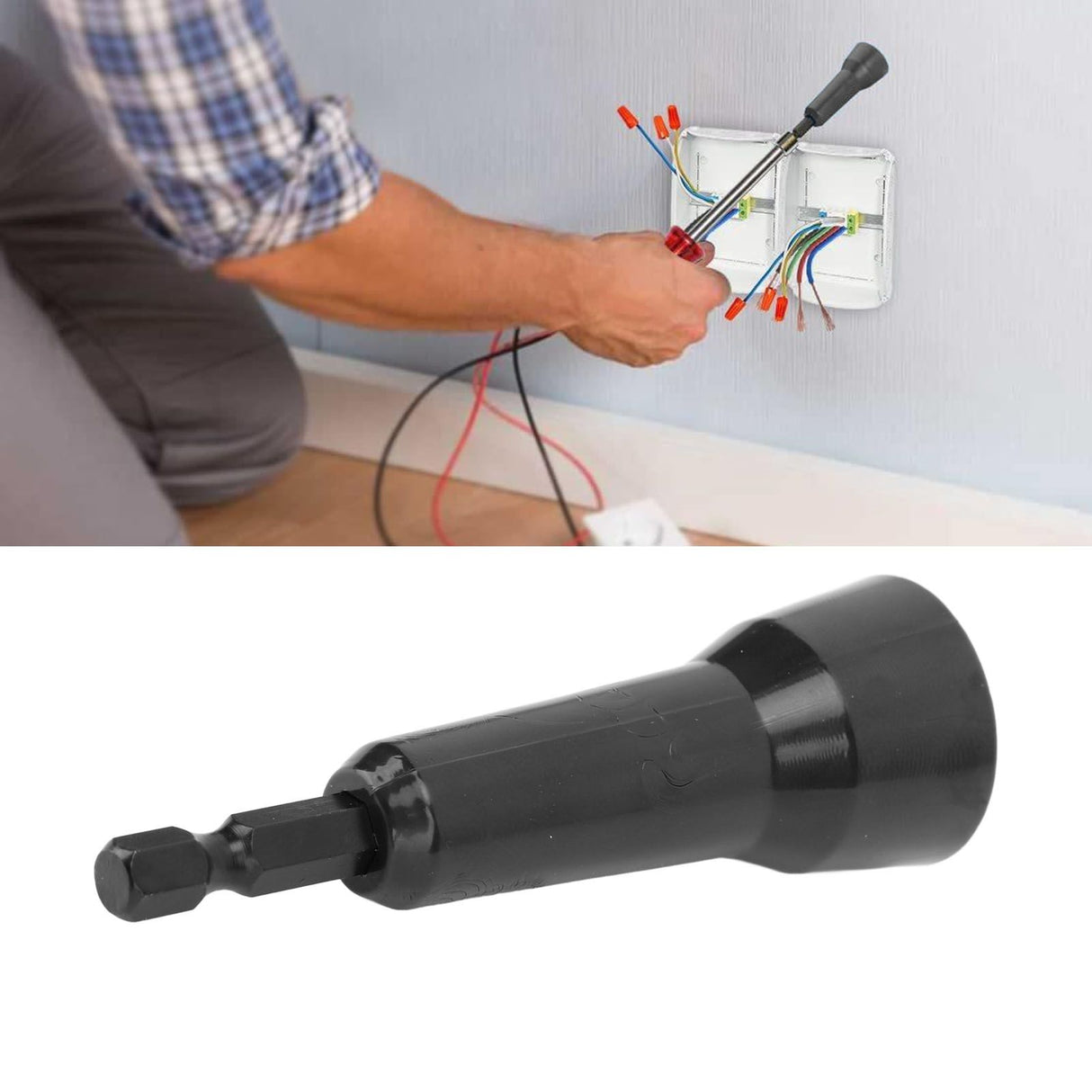 Wire Twisting Tool Wire Twisting Spinner Wire Twister Tool for Drill Wire Connector Driver with 1/4in Chuck Black