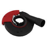 5 In Power Grinding Dust Shroud Iron PA66 Red Black Wearproof Surface Grinding Shroud for 125 150 Angle Grinders - Front View