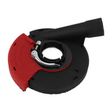 5 In Power Grinding Dust Shroud Iron PA66 Red Black Wearproof Surface Grinding Shroud for 125 150 Angle Grinders - Side View