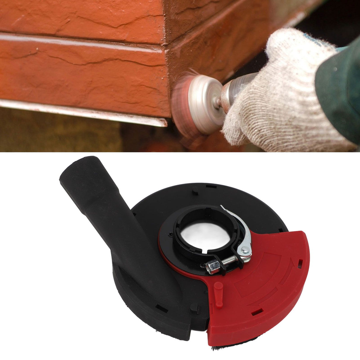 5 In Power Grinding Dust Shroud Iron PA66 Red Black Wearproof Surface Grinding Shroud for 125 150 Angle Grinders