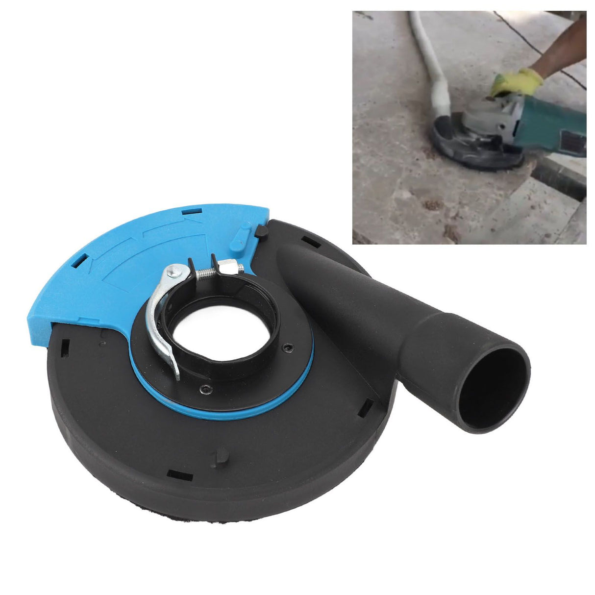 Angle Grinder Grinding Dust Shroud Blue Black 5inch Multifunctional Angle Grinder Dust Collector For Grinding Stone Flooring Concrete