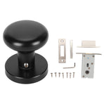 Door Knob Black Round Handle Keyless Locking Zinc Alloy Privacy Function Easy Install Interior Ball Handle for Bedroom Bathroom