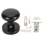 Door Knob Black Round Handle Keyless Locking Zinc Alloy Privacy Function Easy Install Interior Ball Handle for Bedroom Bathroom