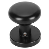 Door Knob Black Round Handle Keyless Locking Zinc Alloy Privacy Function Easy Install Interior Ball Handle for Bedroom Bathroom