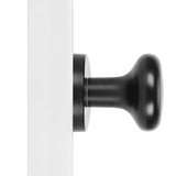 Door Knob Black Round Handle Keyless Locking Zinc Alloy Privacy Function Easy Install Interior Ball Handle for Bedroom Bathroom