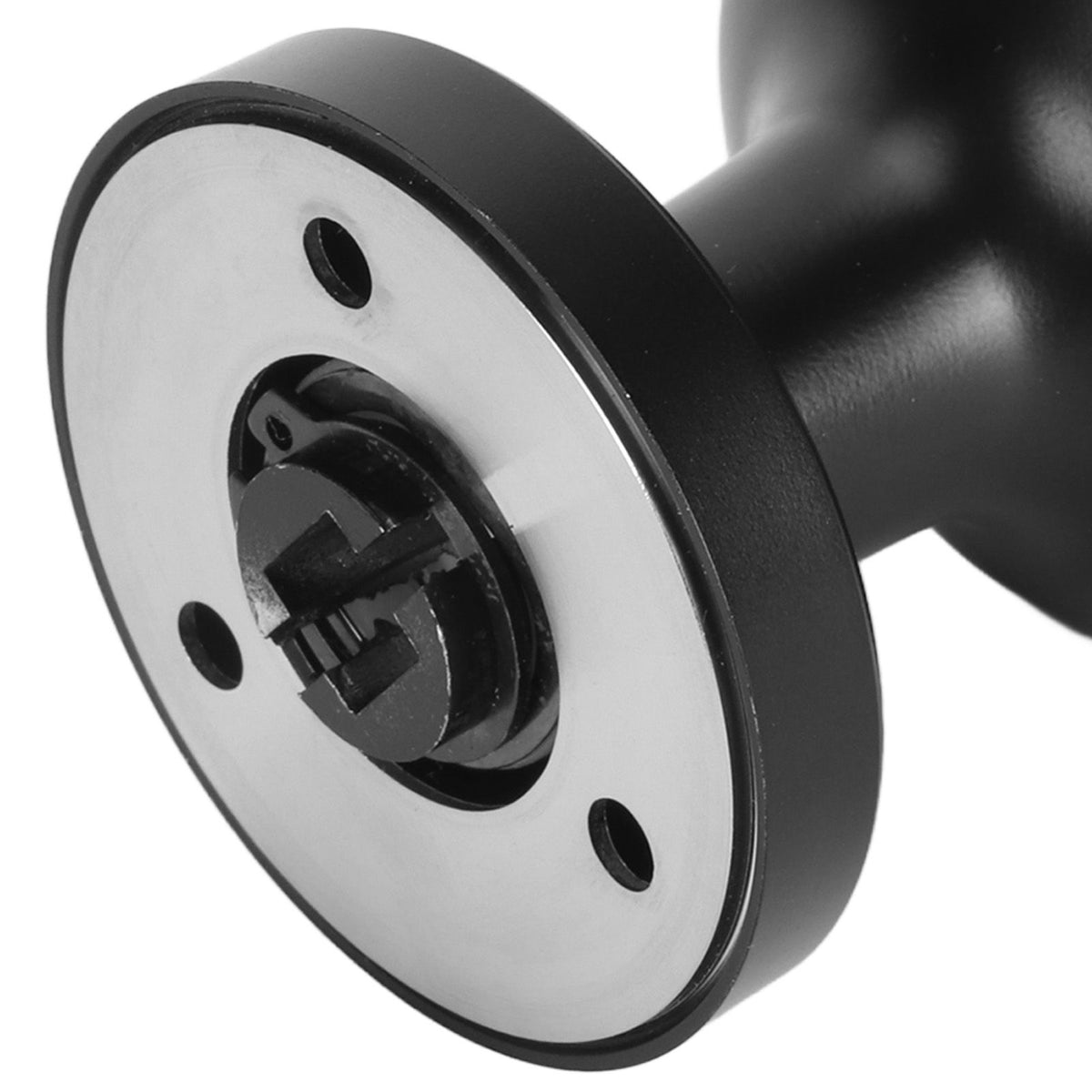Door Knob Black Round Handle Keyless Locking Zinc Alloy Privacy Function Easy Install Interior Ball Handle for Bedroom Bathroom