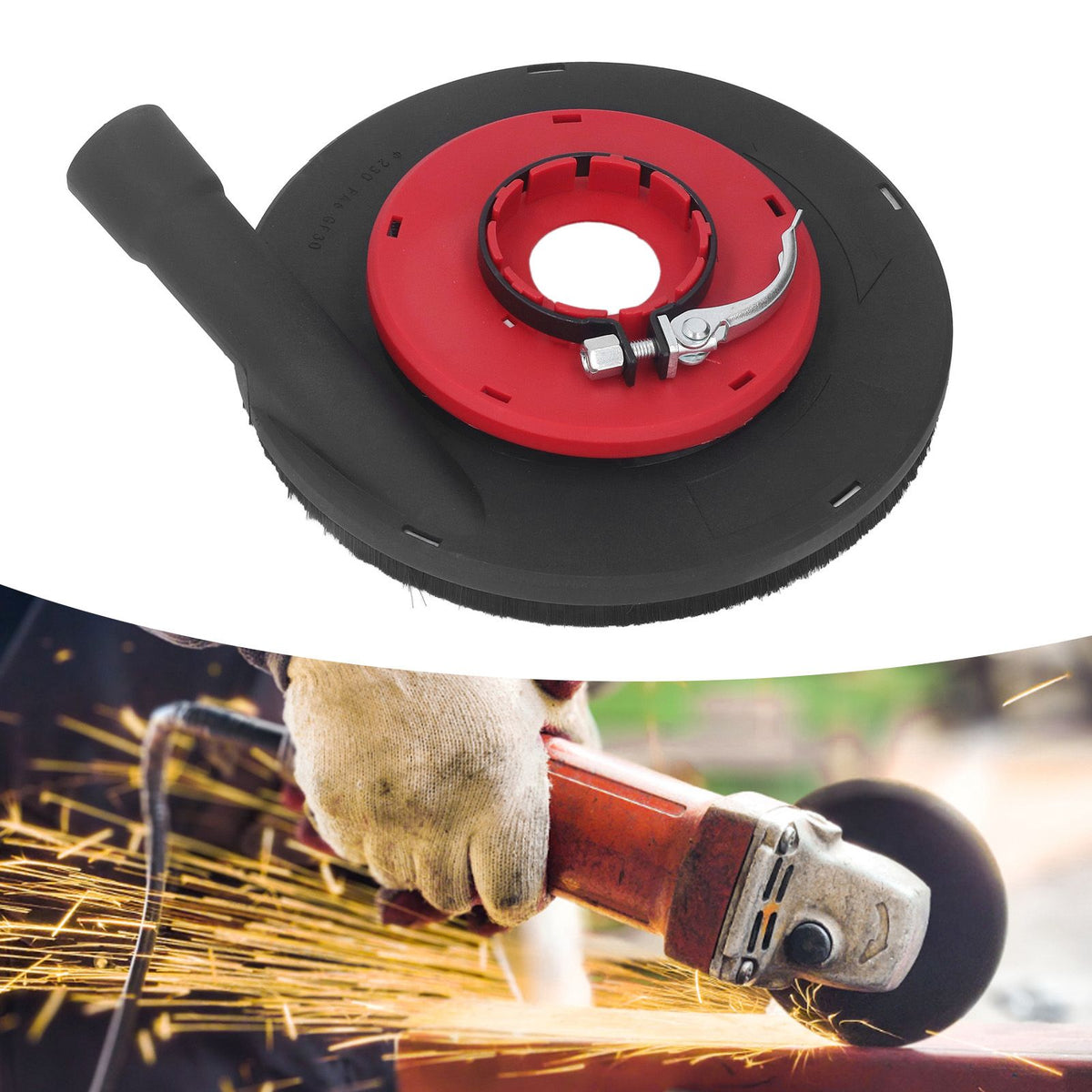 9 Inch Angle Grinder Dust Shroud Surface Grinding Dust Shroud for Angle Grinder Red Black 230mm Grinding Wheel