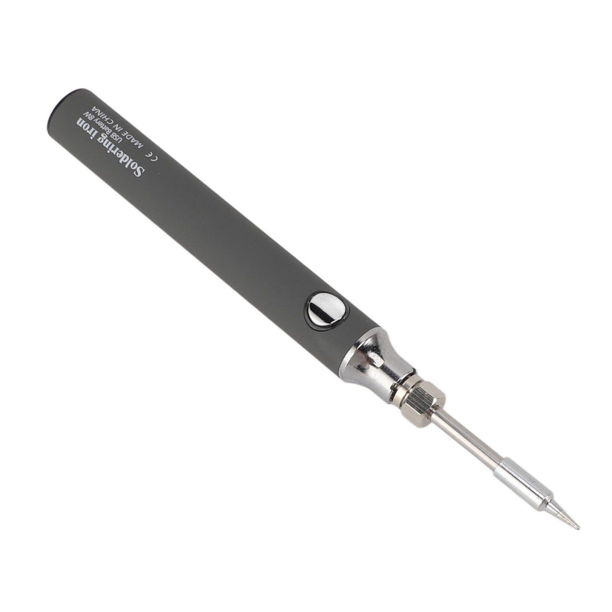 Soldering Iron Kit Cordless Electronic Welding Pen USB Rechargeable Adjustable Temperature Fast Heating Welding Tool for Wire DIY Grey
