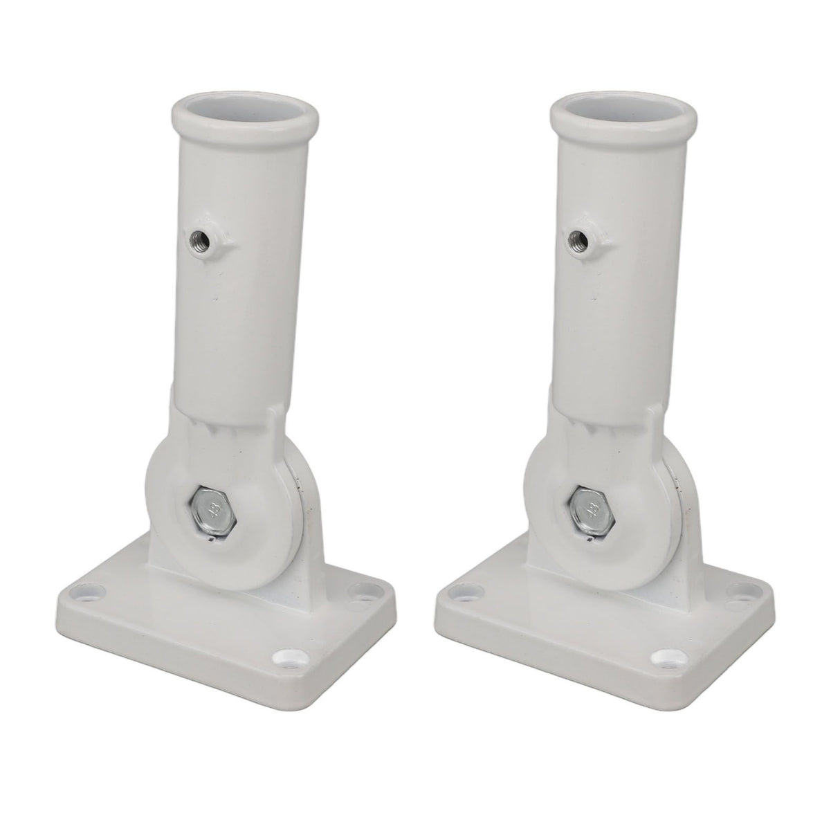 2Pcs Adjustable Flag Pole Holder Aluminium Alloy Metal Wall Mount 180 Degree Multi Position Bracket for Outside House